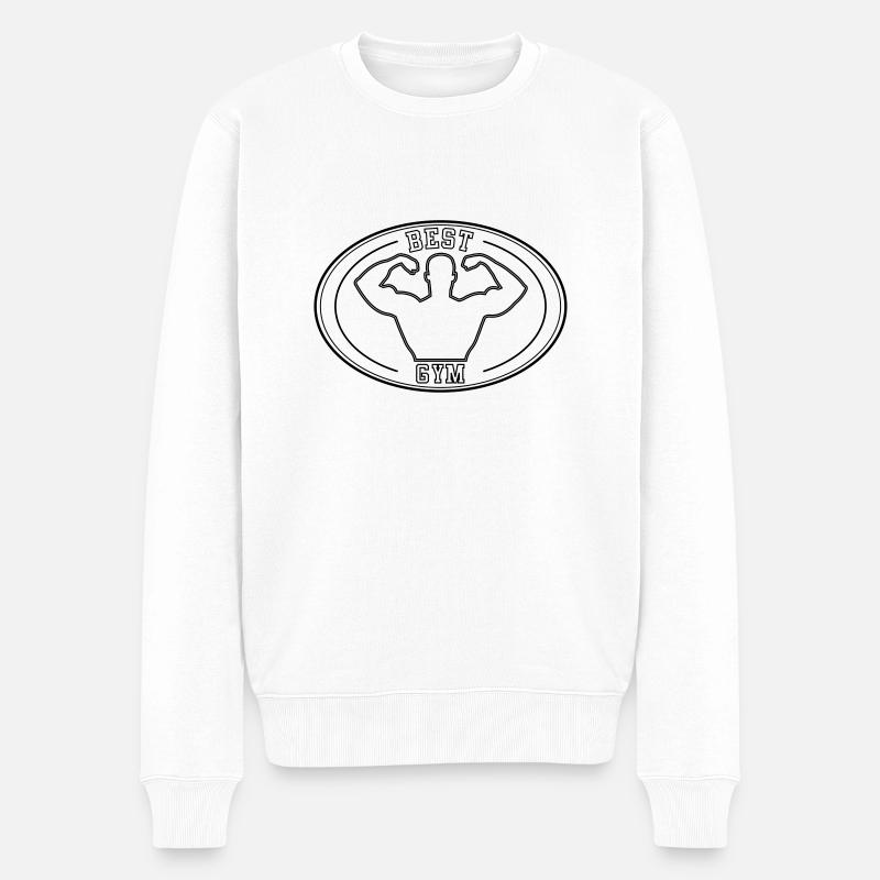 bodybuilder - Männer Premium Bio Pullover - Weiß