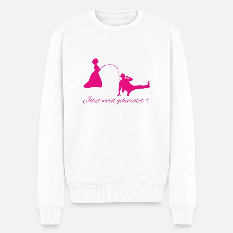 JGA Angeln p - Männer Premium Bio Pullover - Weiß