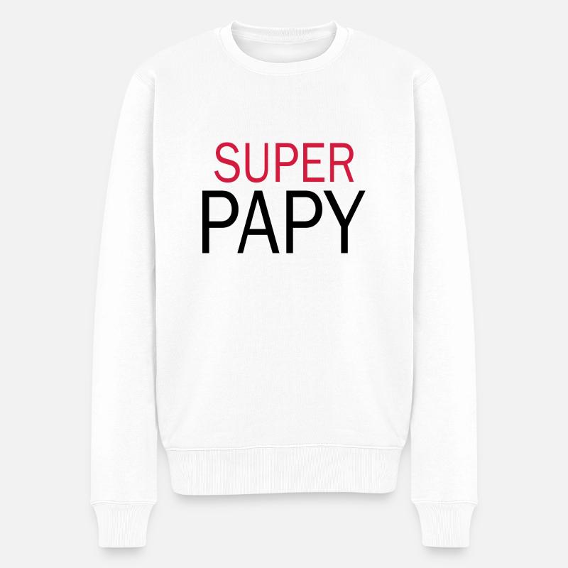 Super Papy - Tshirt Papy - Pull Premium bio Homme - blanc