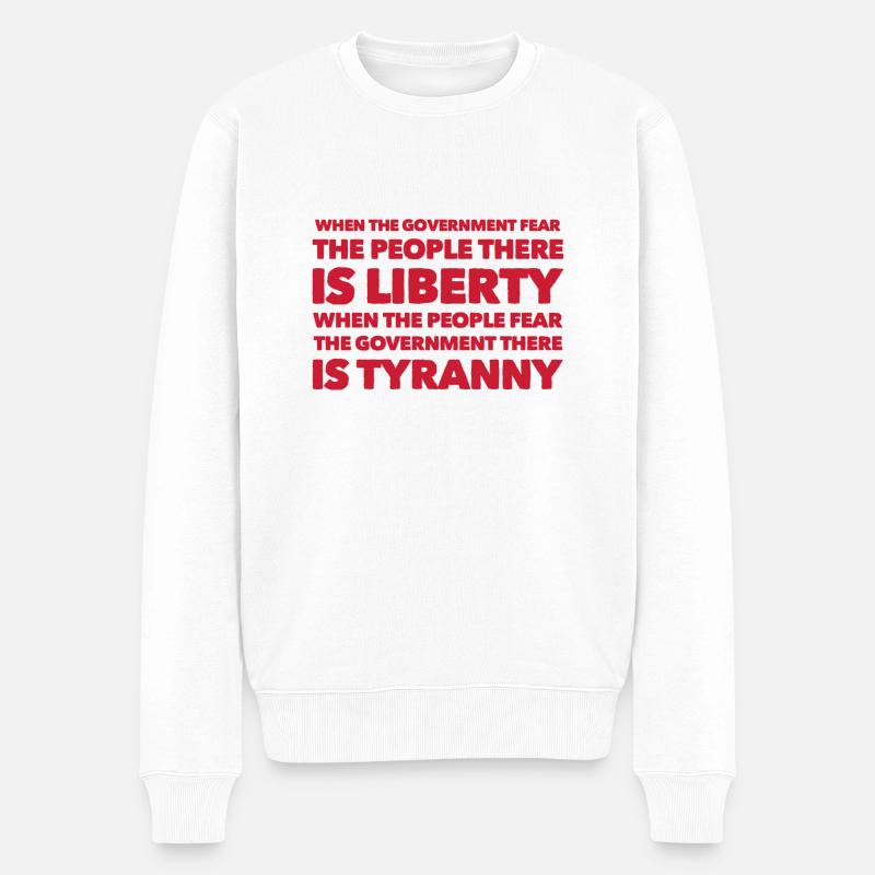 Angst vor den Menschen - Männer Premium Bio Pullover - Weiß
