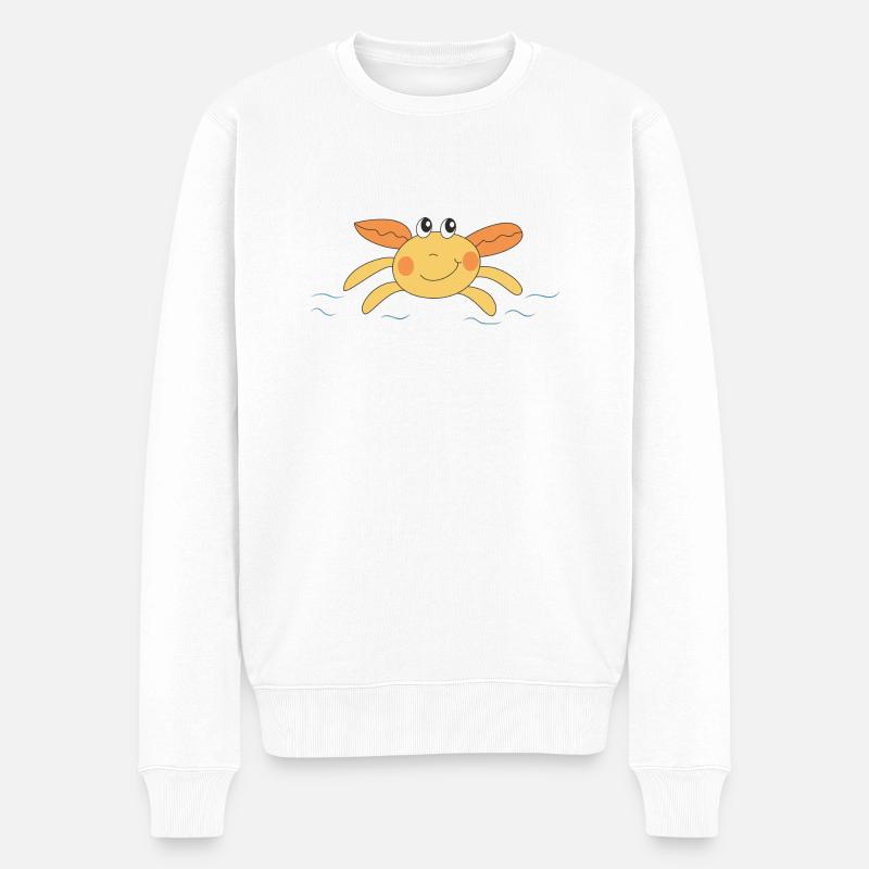 Krebs - Männer Premium Bio Pullover - Weiß
