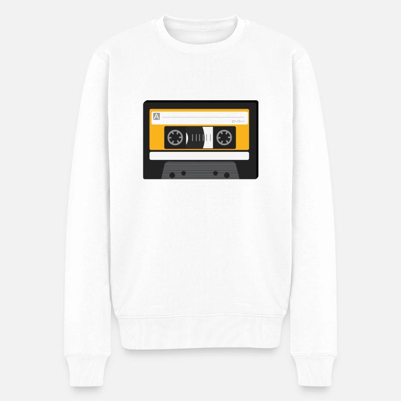 Kassette - Männer Premium Bio Pullover - Weiß