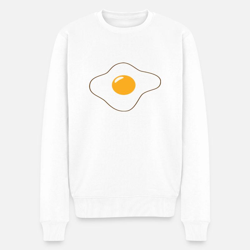 Spiegelei - Männer Premium Bio Pullover - Weiß
