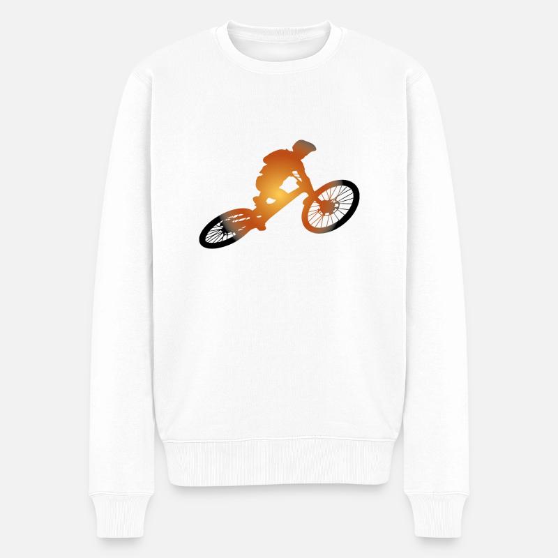 Downhill Mountainbike MTB Mountain - Männer Premium Bio Pullover - Weiß