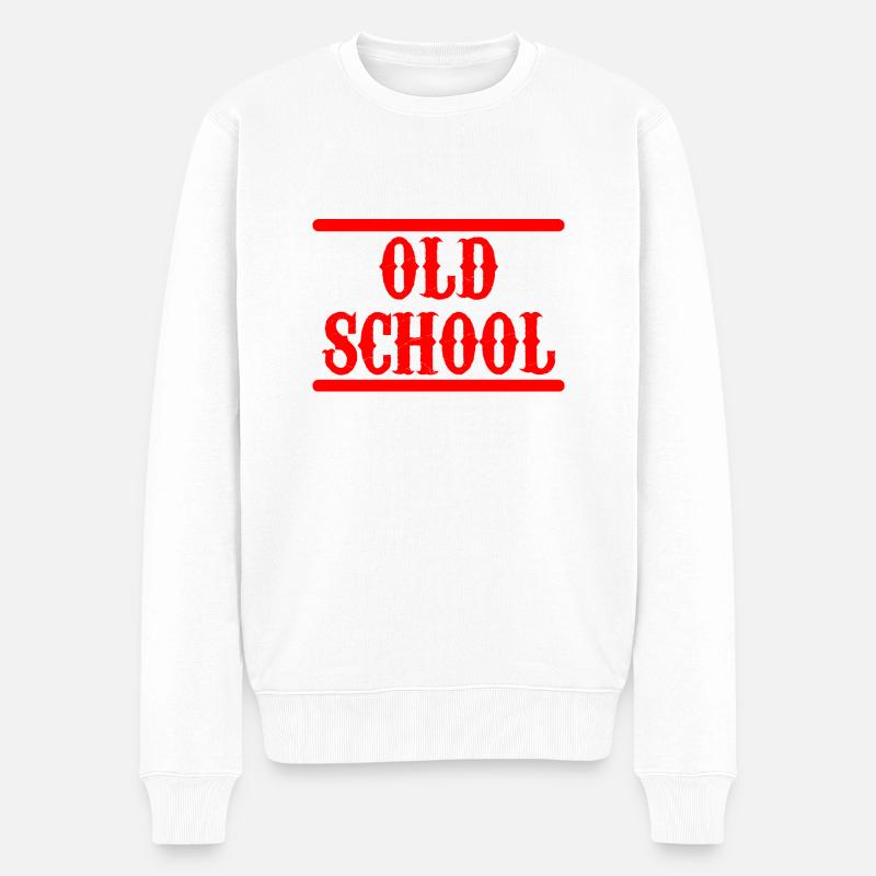 Old School - Männer Premium Bio Pullover - Weiß