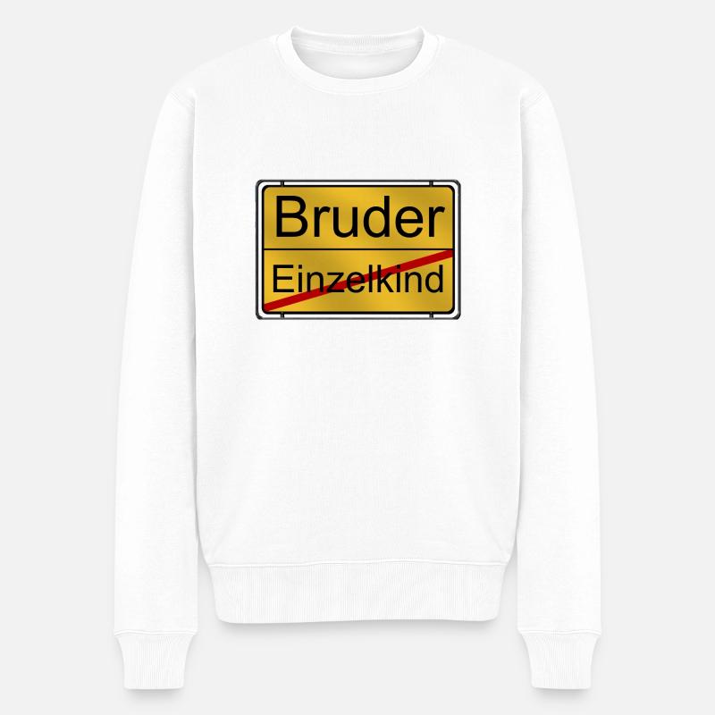 Einzelkind wird Bruder - Männer Premium Bio Pullover - Weiß