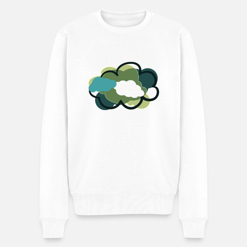 Clouds - Männer Premium Bio Pullover - Weiß