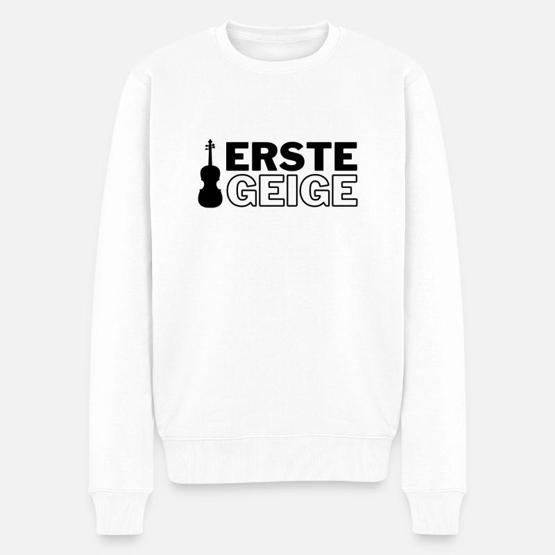 Erste Geige - Männer Premium Bio Pullover - Weiß