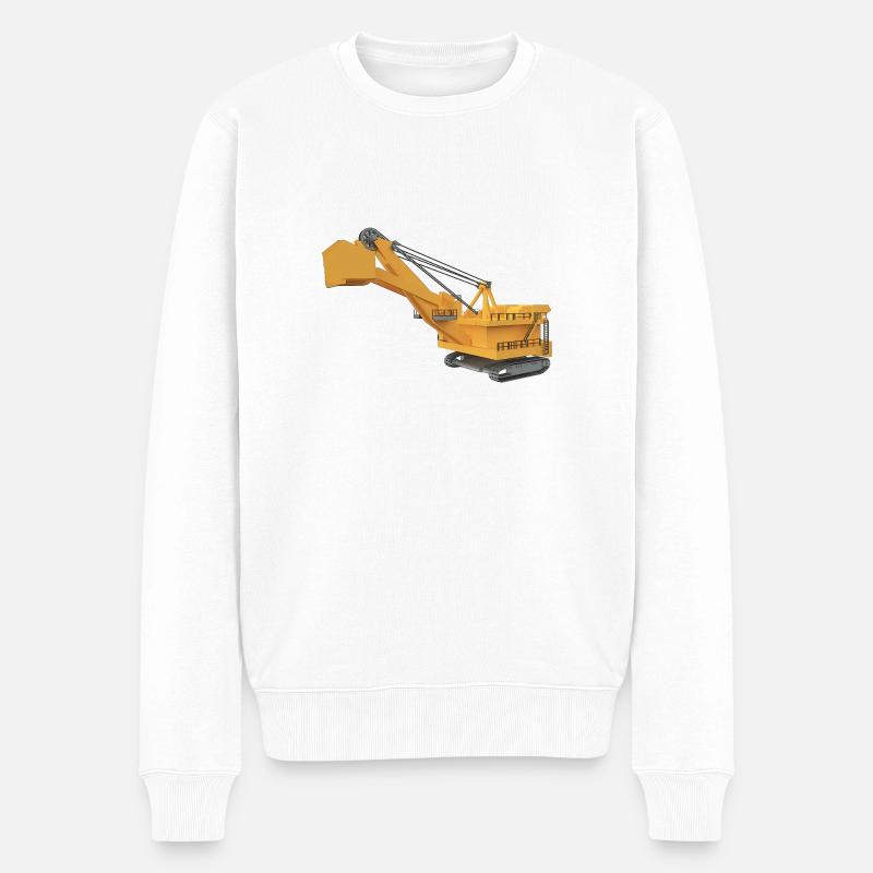 Riesiger Bagger - Männer Premium Bio Pullover - Weiß