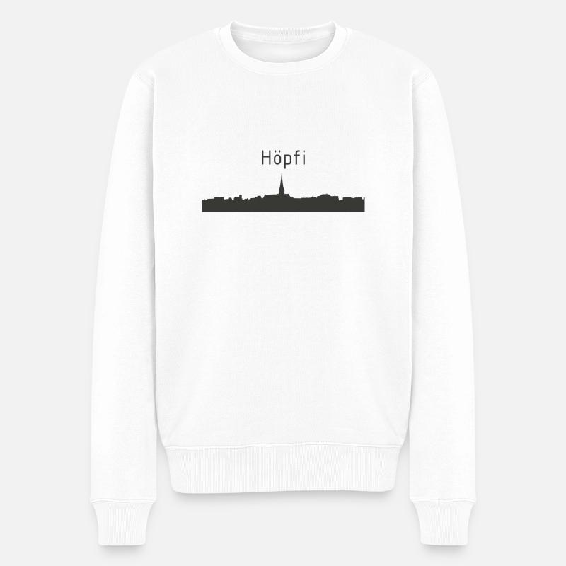 Höpfi farbig_grau_03 - Männer Premium Bio Pullover - Weiß