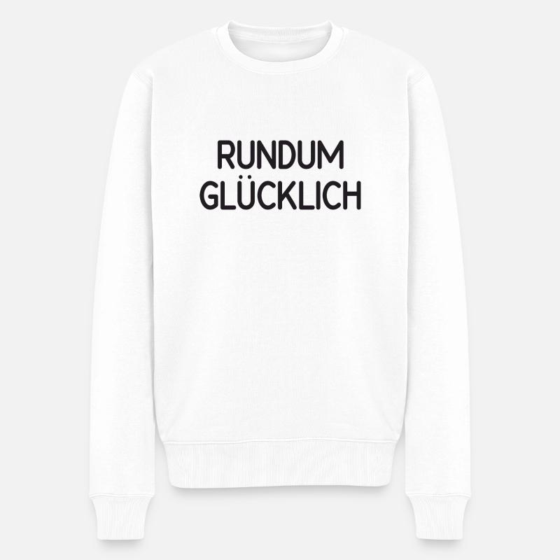 rundum glücklich - Männer Premium Bio Pullover - Weiß