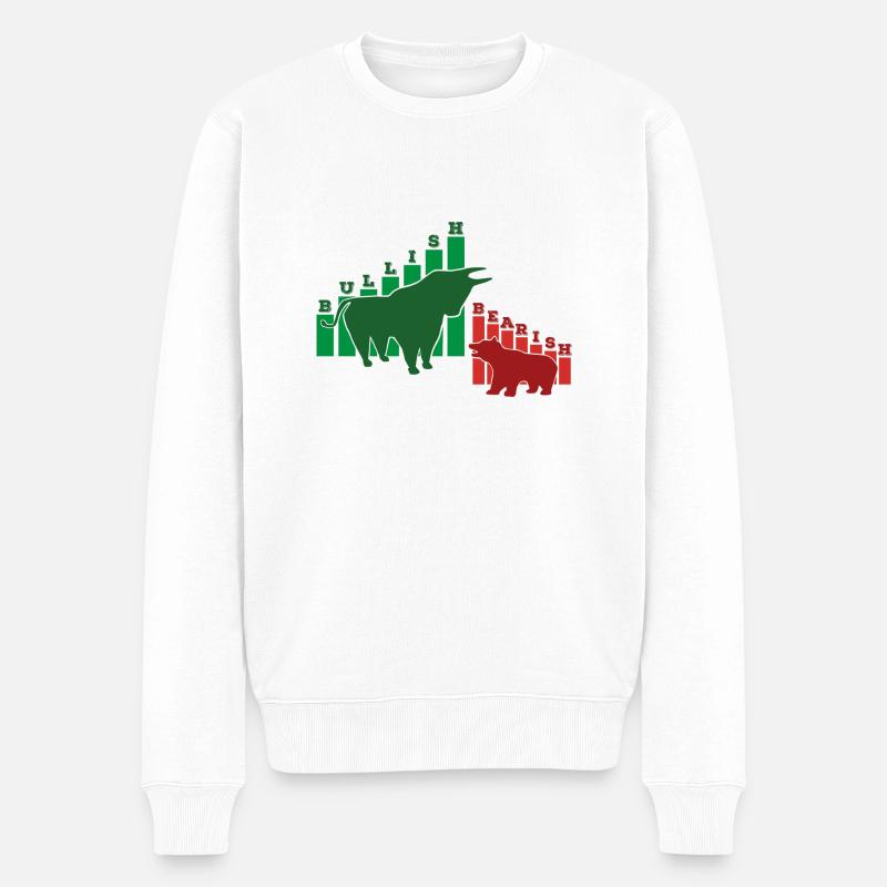 Bullish, Bearish… Buy and hold - Männer Premium Bio Pullover - Weiß