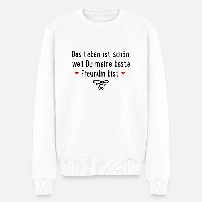Beste Freundin - Männer Premium Bio Pullover - Weiß