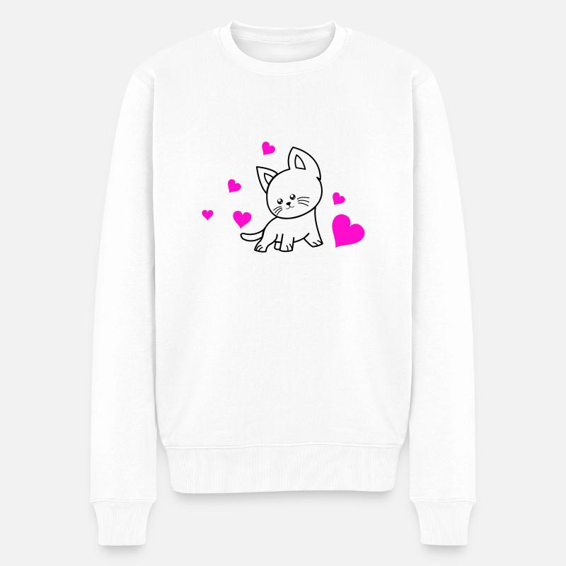 Amour du chat 01 - Pull Premium bio Homme - blanc