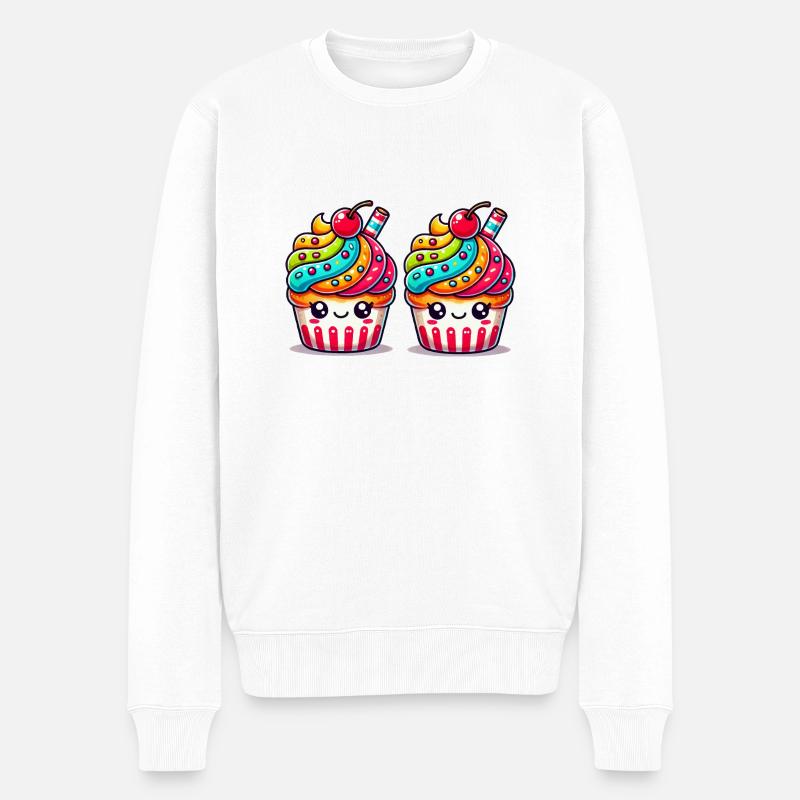 cupcake 2 - Männer Premium Bio Pullover - Weiß
