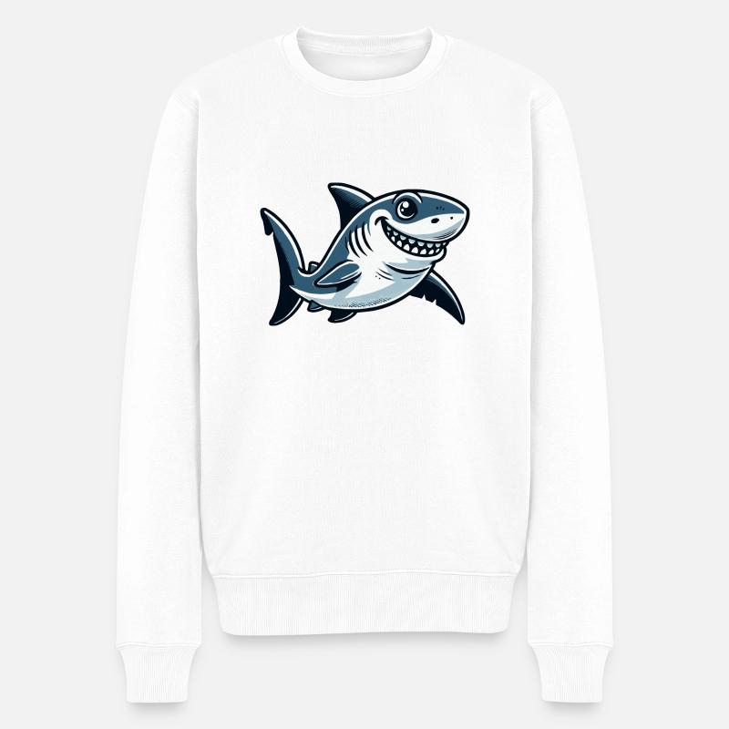 Bande dessinée requin - Pull Premium bio Homme - blanc