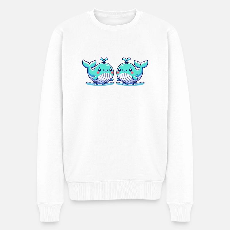 bande dessinée de baleine 2 - Pull Premium bio Homme - blanc