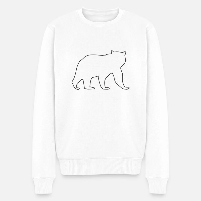 Bär - Männer Premium Bio Pullover - Weiß