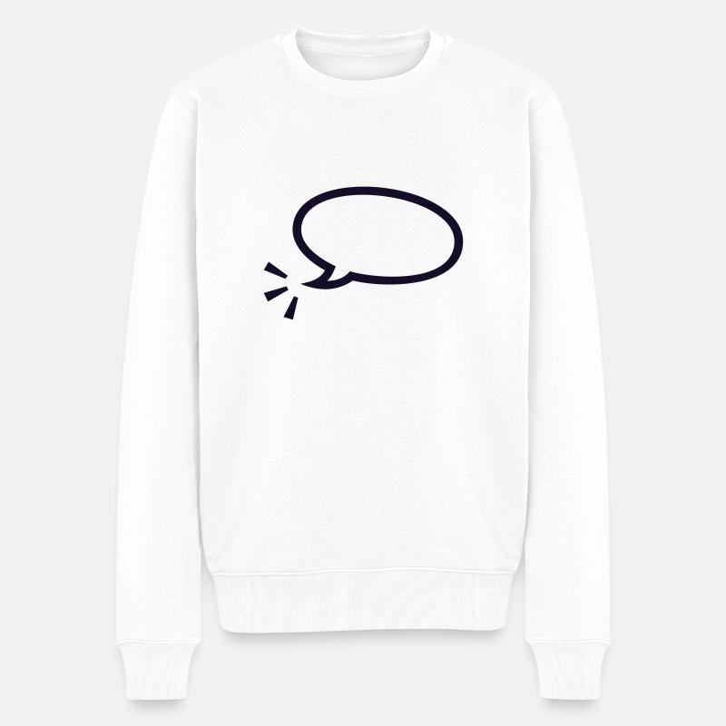 Sprechblase / speach bubble (1c) - Männer Premium Bio Pullover - Weiß