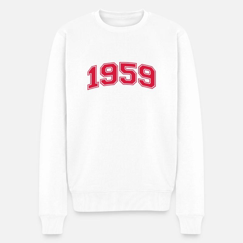 1959 - Männer Premium Bio Pullover - Weiß