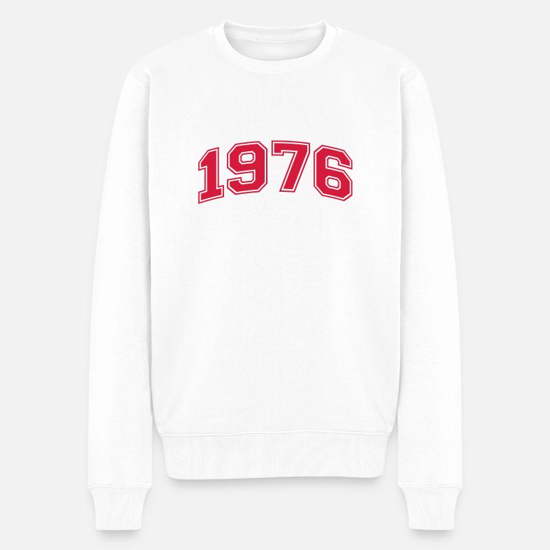 1976 - Männer Premium Bio Pullover - Weiß