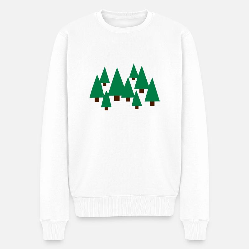 Wald - Männer Premium Bio Pullover - Weiß