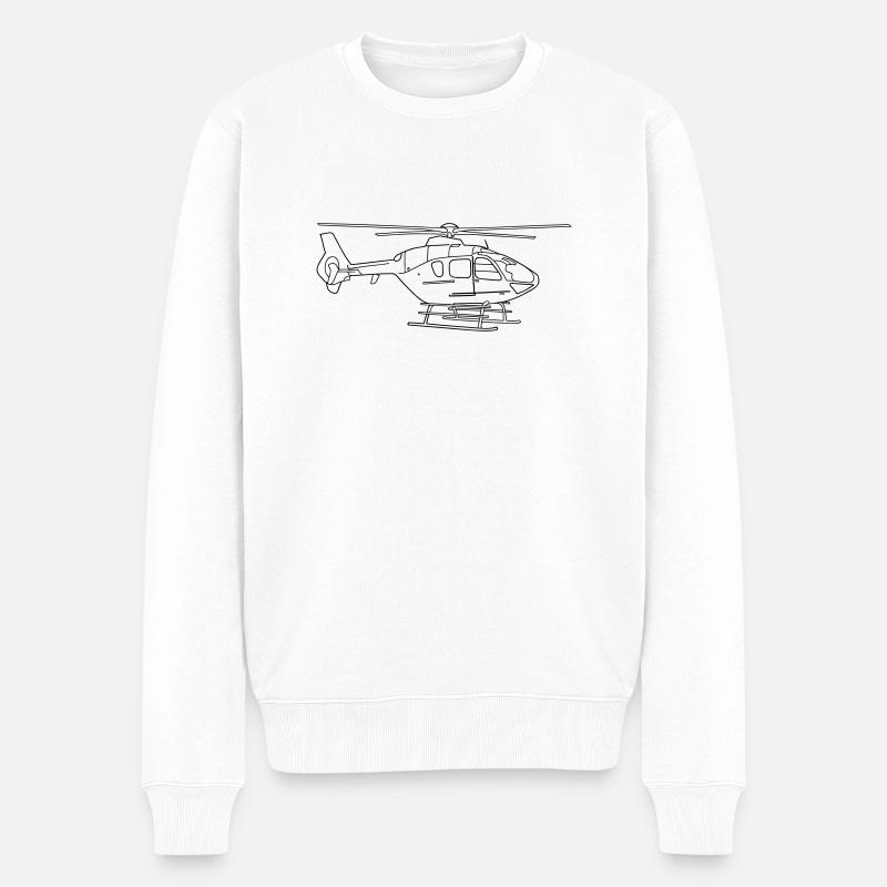 Hubschrauber - Männer Premium Bio Pullover - Weiß
