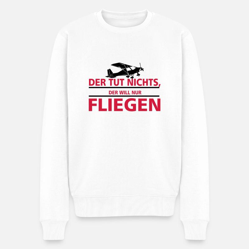 nurfliegen_ul - Männer Premium Bio Pullover - Weiß