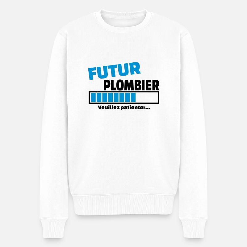 futur plombier - Pull Premium bio Homme - blanc