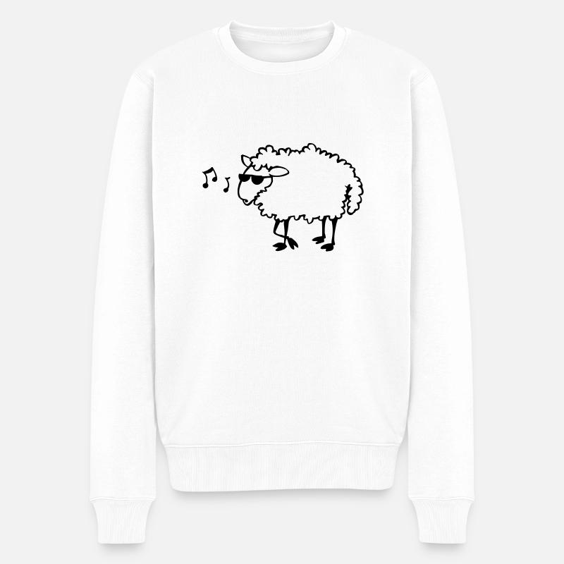 Bespectacled Schafe - Männer Premium Bio Pullover - Weiß