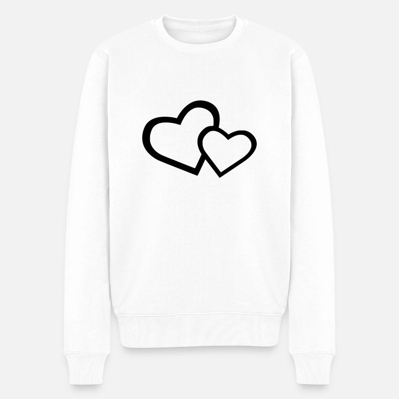 cœur - Pull Premium bio Homme - blanc