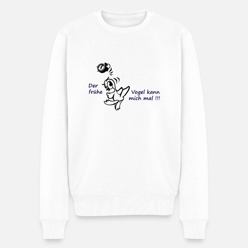 Früher Vogel - Männer Premium Bio Pullover - Weiß