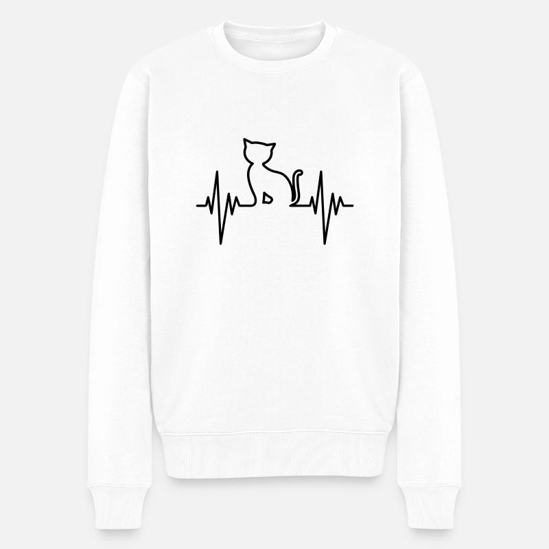 Pouls de chat - Pull Premium bio Homme - blanc