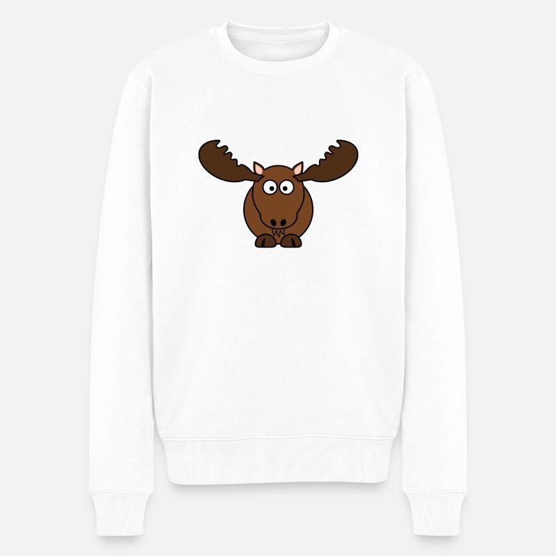 elg - Økologisk premium-sweatshirt til mænd - hvid
