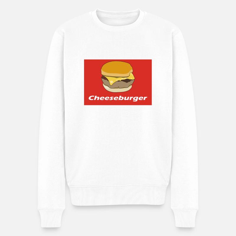 Cheeseburger - Pull Premium bio Homme - blanc