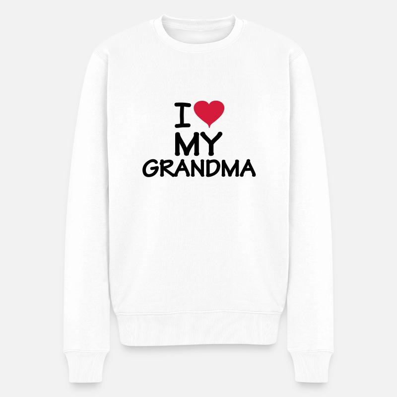i_love_my_grandma - Männer Premium Bio Pullover - Weiß