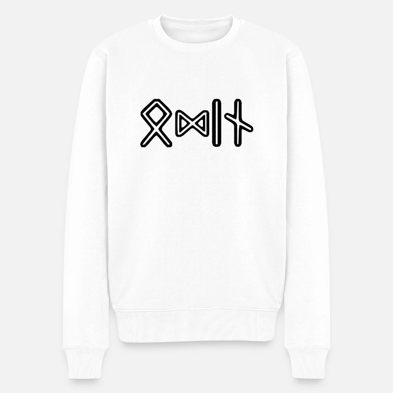 Wikinger Odin - Männer Premium Bio Pullover - Weiß
