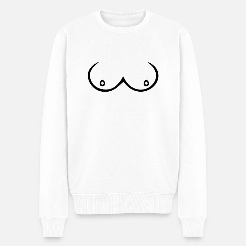 boobs - Männer Premium Bio Pullover - Weiß