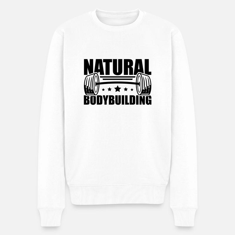 natural_bodybuilding_pi1 - Männer Premium Bio Pullover - Weiß