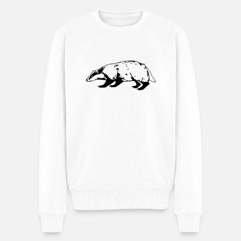 Dachs - Männer Premium Bio Pullover - Weiß