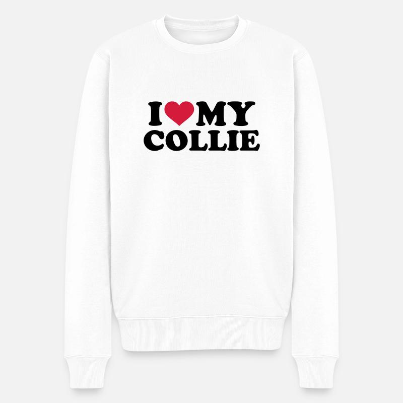 I love my Collie - Pull Premium bio Homme - blanc