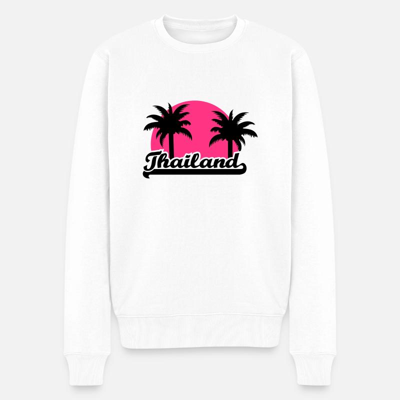 Thailand - Männer Premium Bio Pullover - Weiß