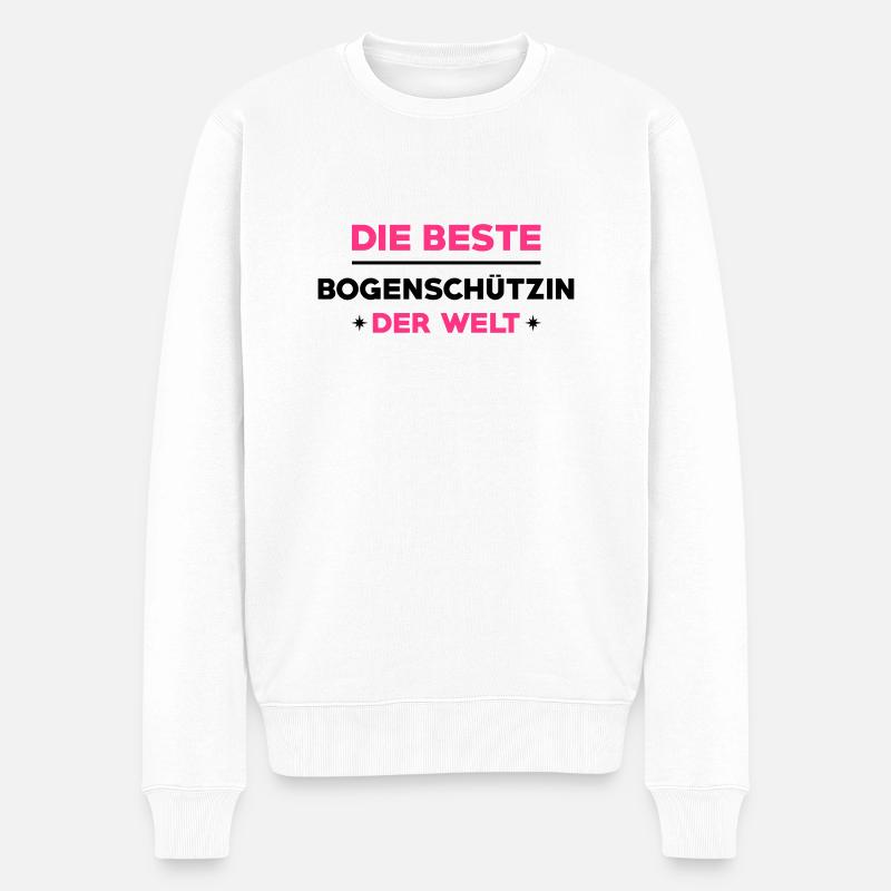 Bogenschießen Bogenschütze Bogenschiessen Bogen - Männer Premium Bio Pullover - Weiß