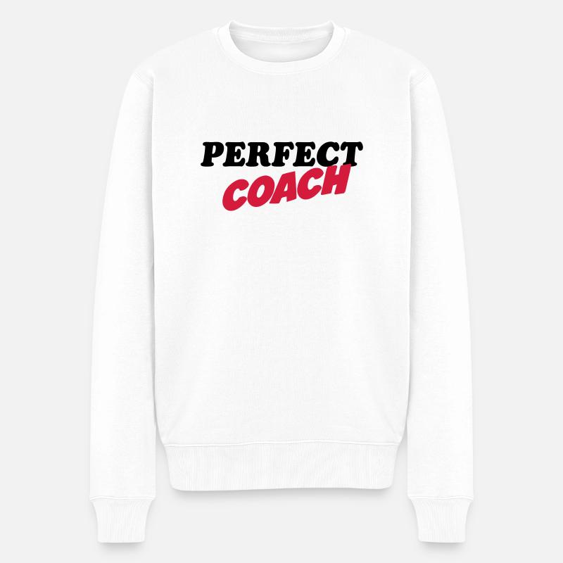 Perfect coach - Pull Premium bio Homme - blanc