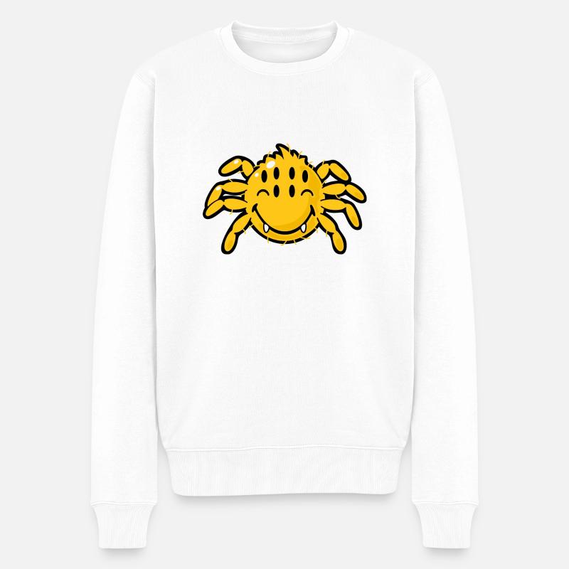 Smiley Spider - Økologisk premium-sweatshirt til mænd - hvid