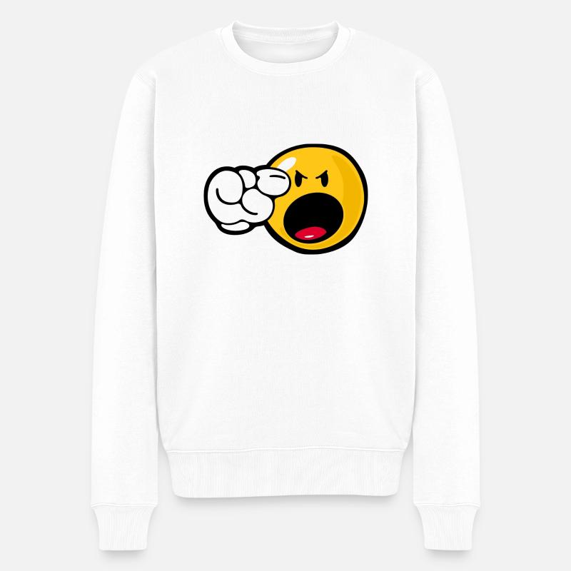 Smiley Angry - Pull Premium bio Homme - blanc