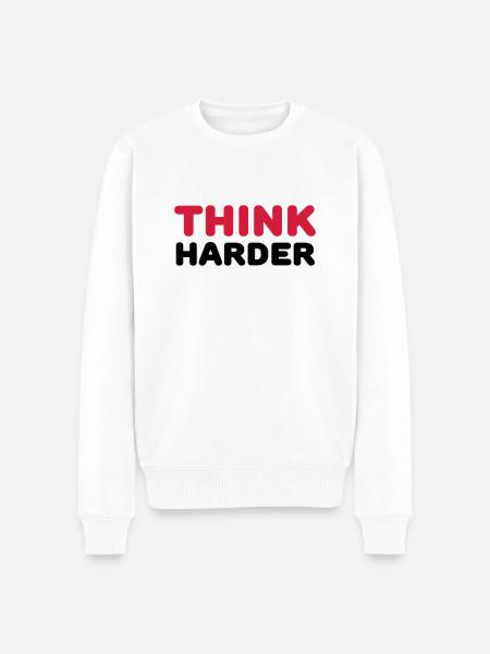 Think harder - Pull Premium bio Homme - blanc