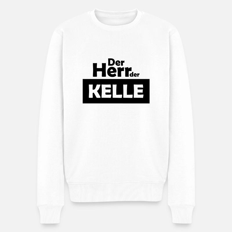 der herr der kelle - Männer Premium Bio Pullover - Weiß