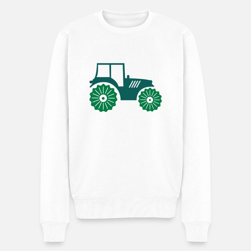 traktor_02 - Männer Premium Bio Pullover - Weiß