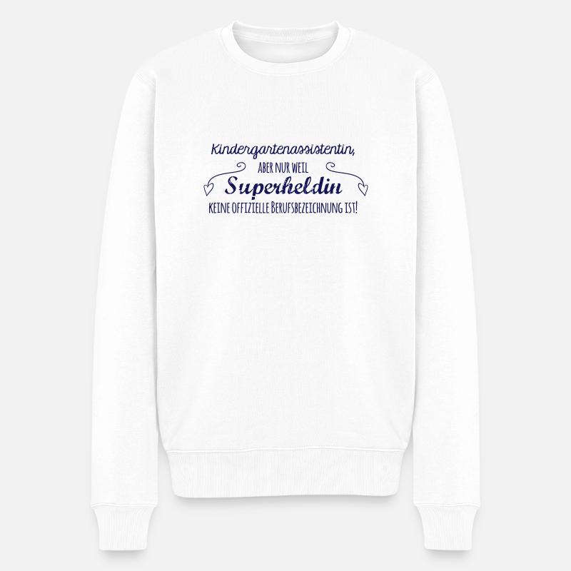 Kaffeetasse: Kindergartenassistentin - Männer Premium Bio Pullover - Weiß